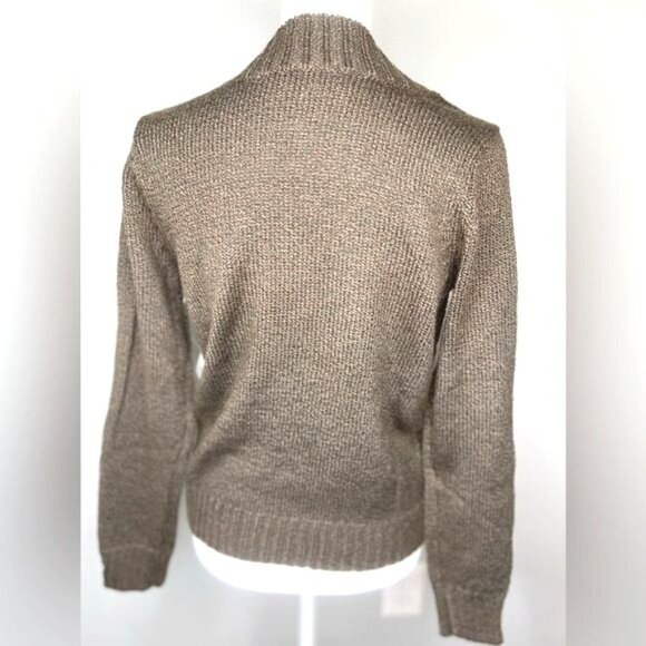 St. Johns Bay Petite Small V-Neck Sweater Acrylic/Polyester Brown - Picture 2 of 15